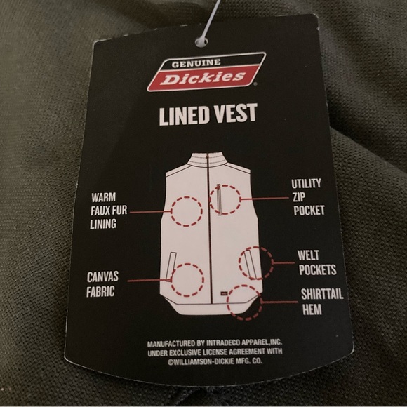 Dickies Men’s 3XL (54-56) Canvas Sherpa Lined Work Utility Vest - Picture 5 of 14